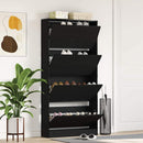 Sko skab med hylde Sort eg 80 x 21 x 163,5 cm Konstrueret træ