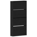 Sko skab med hylde Sort eg 80 x 21 x 163,5 cm Konstrueret træ