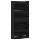 Sko skab med hylde Sort eg 80 x 21 x 163,5 cm Konstrueret træ