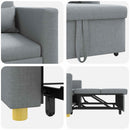Utrækkelig sovesofa enkelt Lysegrå 90 x 165 x 87 cm Stof