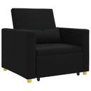 Utrækkelig sovesofa enkelt med hjul Sort 90 x 165 x 87 cm Stof