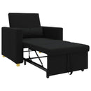 Utrækkelig sovesofa enkelt med hjul Sort 90 x 165 x 87 cm Stof