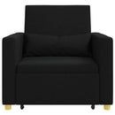 Utrækkelig sovesofa enkelt med hjul Sort 90 x 165 x 87 cm Stof