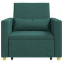 Utrækkelig sovesofa enkelt Mørkegrøn 90 x 165 x 87 cm Stof