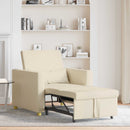 Utrækkelig sovesofa enkelt med hjul Creme 90 x 165 x 87 cm Stof