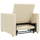 Utrækkelig sovesofa enkelt med hjul Creme 90 x 165 x 87 cm Stof