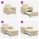 Utrækkelig sovesofa enkelt med hjul Creme 90 x 165 x 87 cm Stof