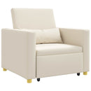 Utrækkelig sovesofa enkelt Cremehvid 90 x 165 x 87 cm Stof