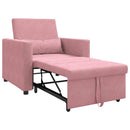 Utrækkelig sovesofa enkelt med hjul Lys pink Fløjl