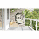 Hængende æggestol Cremehvid 91,5 x 54,5 x 107 cm polyrattan
