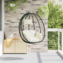 Hængende æggestol Cremehvid 91,5 x 54,5 x 107 cm polyrattan