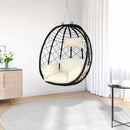 Hængende æggestol Cremehvid 91,5 x 54,5 x 107 cm polyrattan