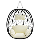Hængende æggestol Cremehvid 91,5 x 54,5 x 107 cm polyrattan
