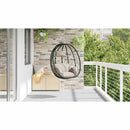 Hængende æggestol Gråbrun 91,5 x 54,5 x 107 cm polyrattan