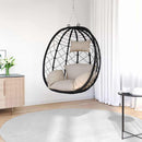 Hængende æggestol Gråbrun 91,5 x 54,5 x 107 cm polyrattan