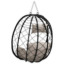 Hængende æggestol Gråbrun 91,5 x 54,5 x 107 cm polyrattan