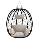 Hængende æggestol Gråbrun 91,5 x 54,5 x 107 cm polyrattan