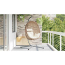 Hængende æggestol Lys fløde 104 x 100 x 191 cm polyrattan