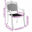 Have Stol 2 pcs Sort 55 x 55 x 92,5cm Aluminium