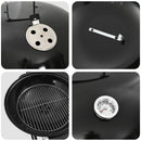 Udendørs grill med hjul Sort 91 x 71 x 107 cm Metal