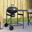 Udendørs grill med hjul Sort 91 x 71 x 107 cm Metal