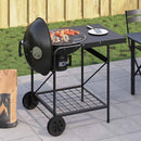Udendørs grill med hjul Sort 91 x 71 x 107 cm Metal