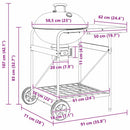 Udendørs grill med hjul Sort 91 x 71 x 107 cm Metal