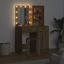 Makeupbord sæt med LED 2 pcs Artisan Egetræ Konstrueret træ