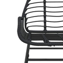5 dele spisebordssæt til haven polyrattan glas sort