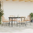 5 dele spisebordssæt til haven polyrattan glas brun