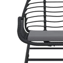 5 dele spisebordssæt til haven m. hynder polyrattan glas sort