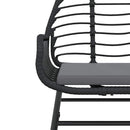 5 dele spisebordssæt til haven m. hynder polyrattan glas sort