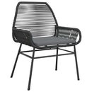 5 dele spisebordssæt til haven m. hynder polyrattan glas sort