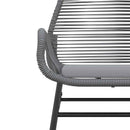 5 dele spisebordssæt til haven med hynder polyrattan glas grå