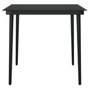 5 dele spisebordssæt til haven polyrattan glas sort