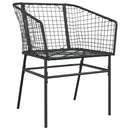 5 dele spisebordssæt til haven polyrattan glas sort