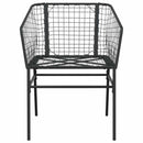 5 dele spisebordssæt til haven polyrattan glas sort
