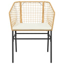 5 dele spisebordssæt til haven m. hynder polyrattan glas brun