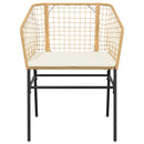 5 dele spisebordssæt til haven m. hynder polyrattan glas brun