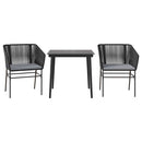 3 dele spisebordssæt til haven m. hynder polyrattan glas sort