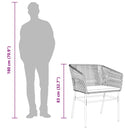 5 dele spisebordssæt til haven m. hynder polyrattan glas brun