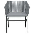 5 dele spisebordssæt til haven med hynder polyrattan glas grå