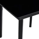 5 dele spisebordssæt til haven polyrattan glas sort