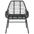 7 dele spisebordssæt til haven polyrattan glas sort