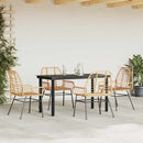 5 dele spisebordssæt til haven polyrattan glas brun