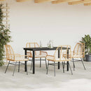 5 dele spisebordssæt til haven m. hynder polyrattan glas brun