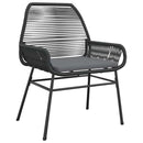 3 dele spisebordssæt til haven m. hynder polyrattan glas sort