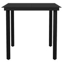 5 dele spisebordssæt til haven m. hynder polyrattan glas sort