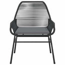 5 dele spisebordssæt til haven m. hynder polyrattan glas sort