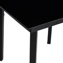 5 dele spisebordssæt til haven m. hynder polyrattan glas sort